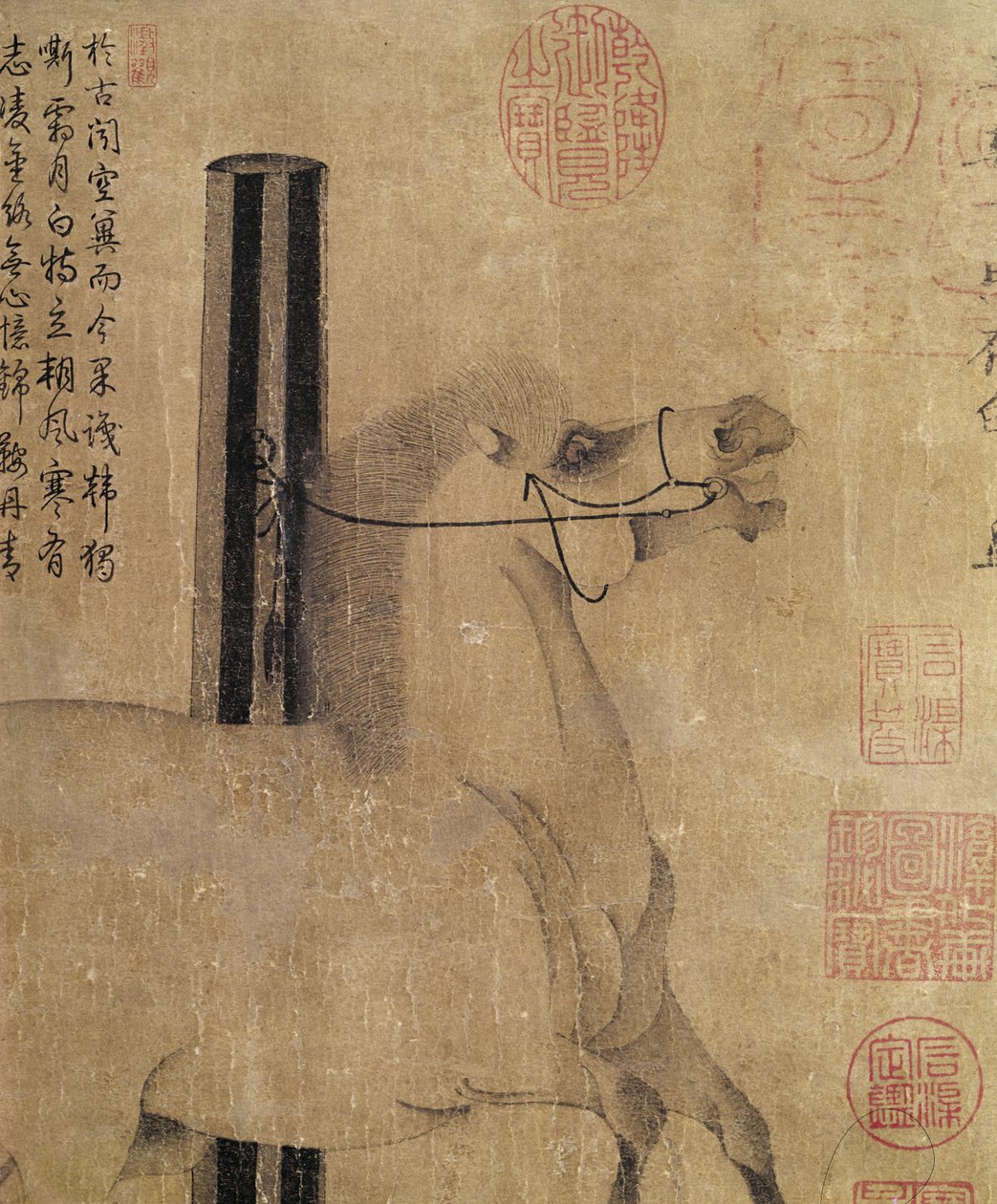 Nacht-Schijnend Wit, Tang-dynastie (618-907) ca. 750 (inkt op papier) door Han Gan
