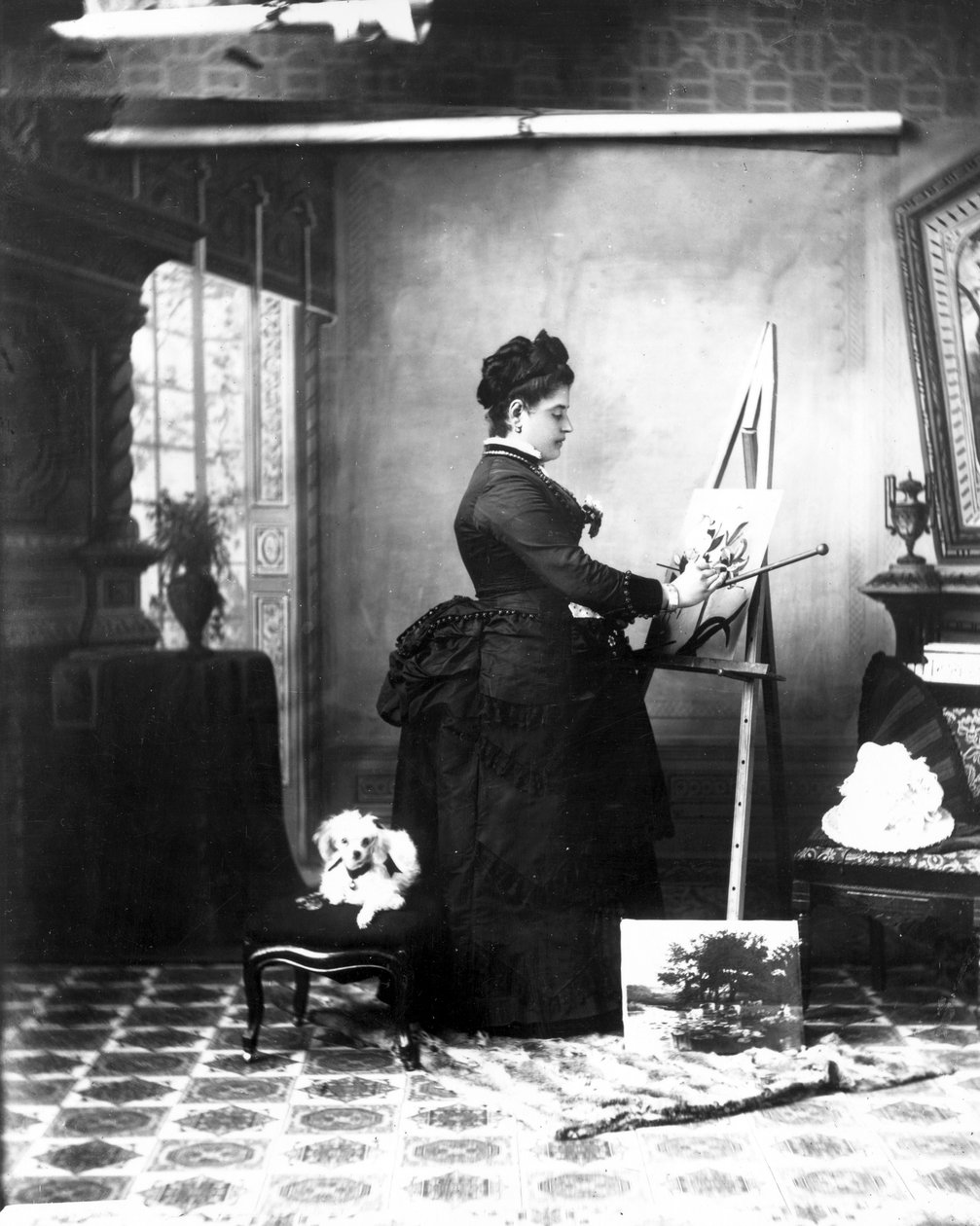 Mevrouw Carlo Bossi, 1890s (zwart-wit foto) door Hannah Maynard