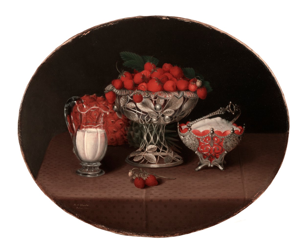 Stilleven met aardbeien door Hannah Brown Skeele