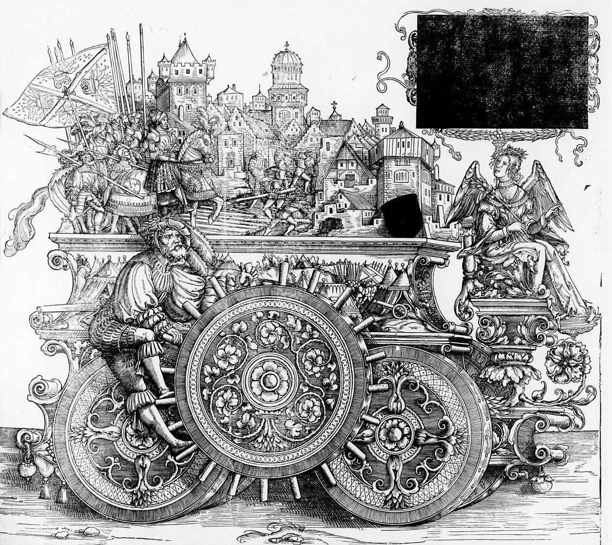 Scène uit de triomftocht van Maximiliaan, c.1516-18 door Hans Burgkmair