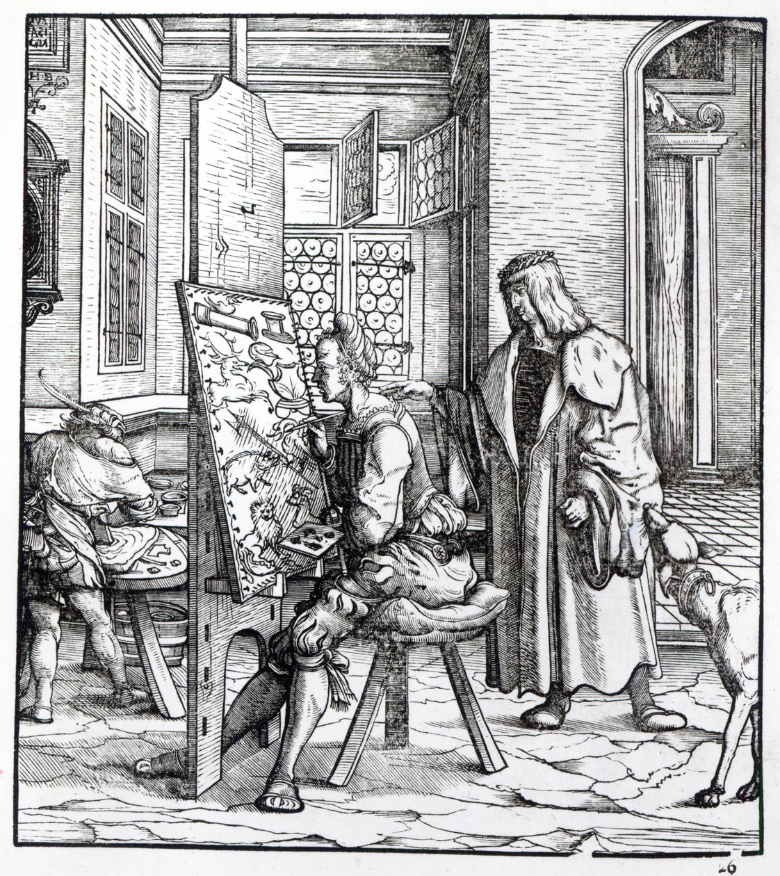 De keizer in het atelier van de kunstenaar, illustratie uit 