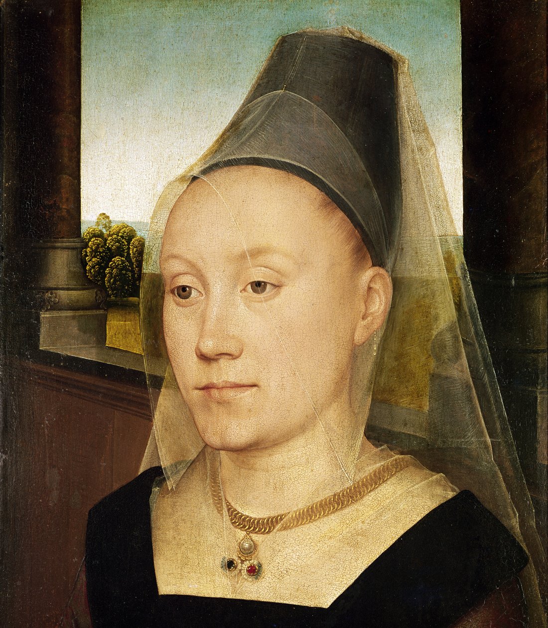 Barbara de Vlaenderberch (detail) door Hans Memling