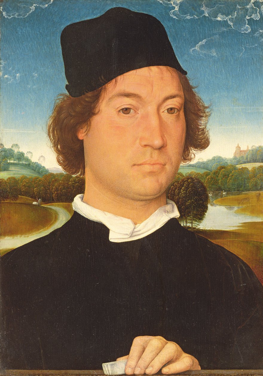 Portret van een onbekende man door Hans Memling