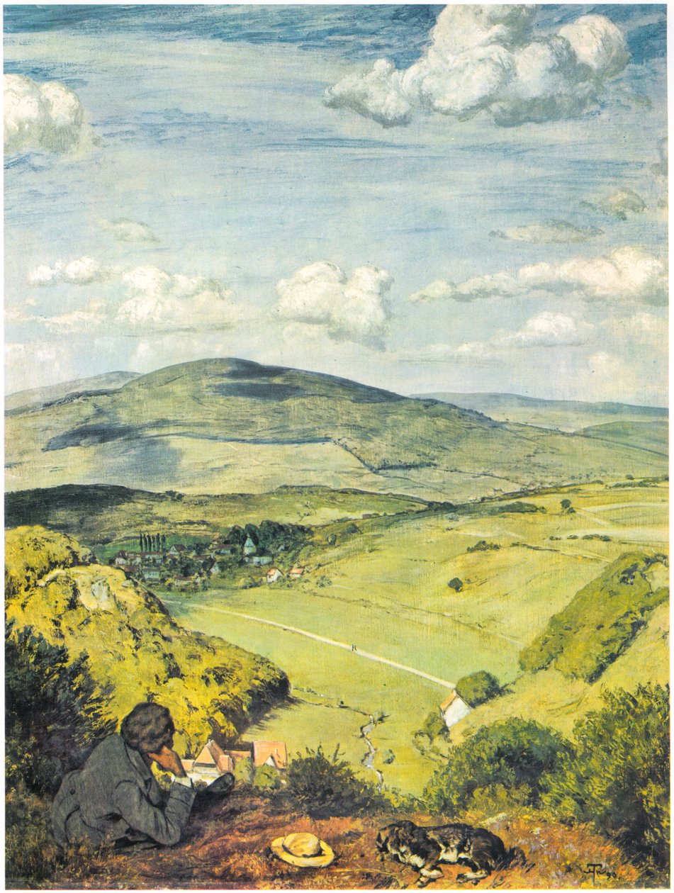 Uitzicht op een Taunusdal / Taunuslandschap door Hans Thoma