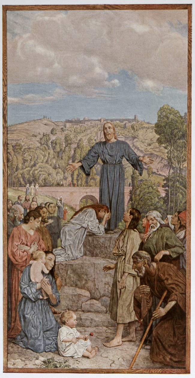 Christus predikend, illustratie uit 