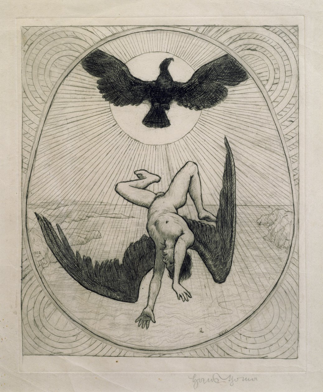 Icarus door Hans Thoma
