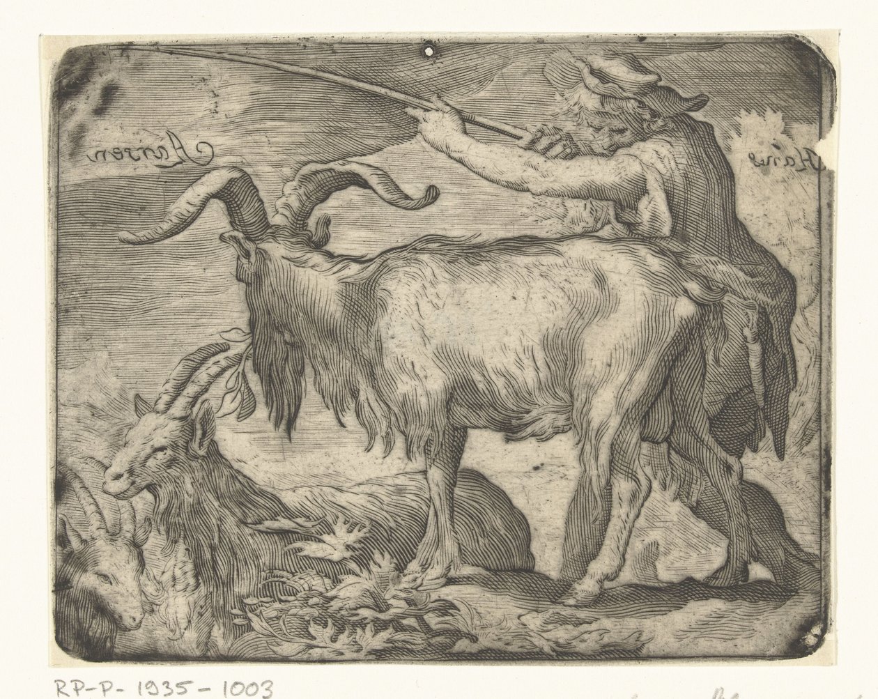 Jongen met geiten door Hans Aarsen (signed by artist)