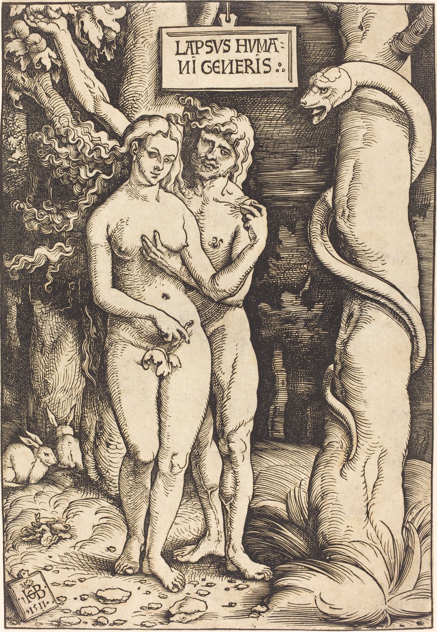 Adam en Eva, 1511 door Hans Baldung Grien
