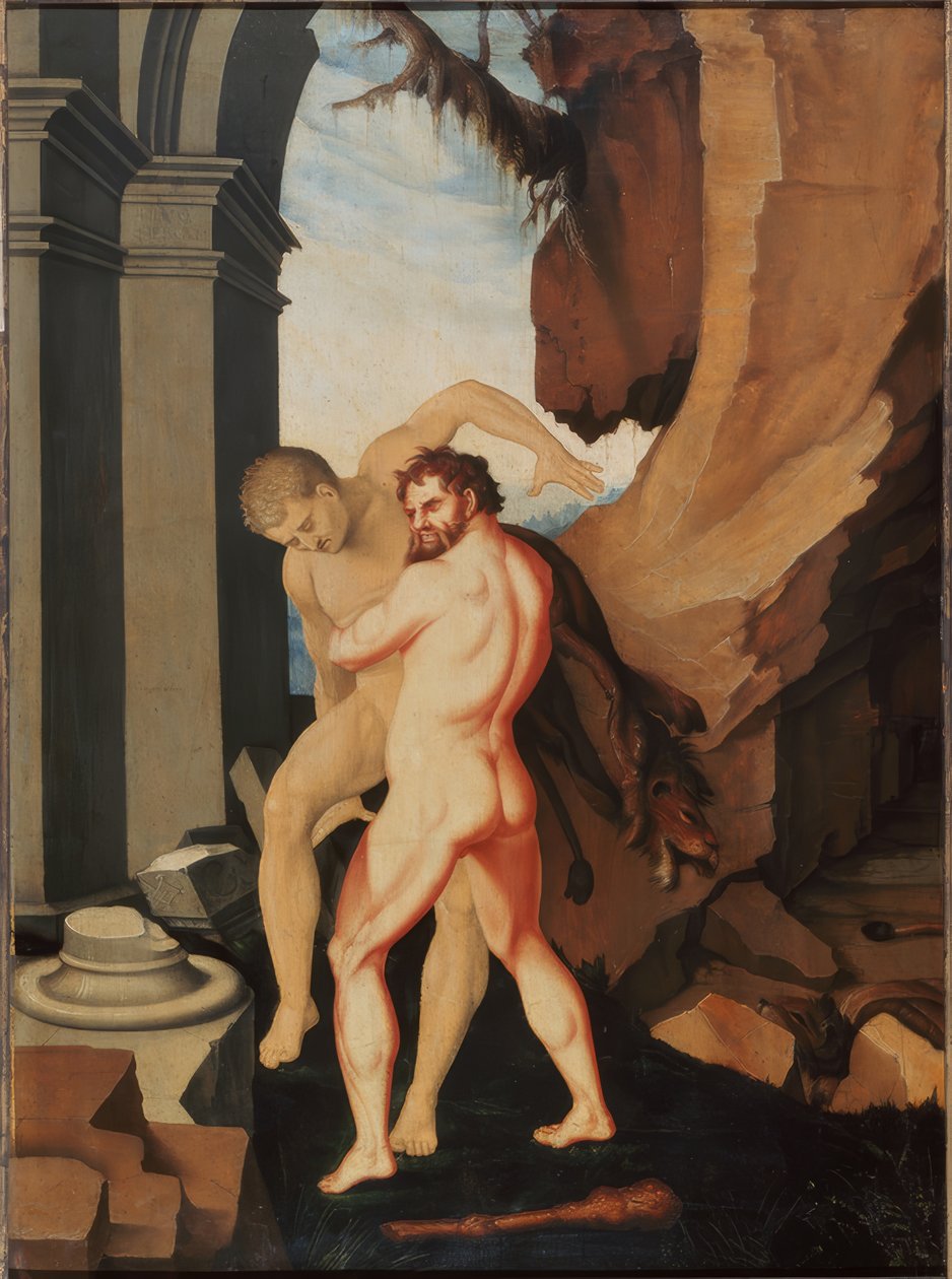 Hercules en Antaeus door Hans Baldung Grien