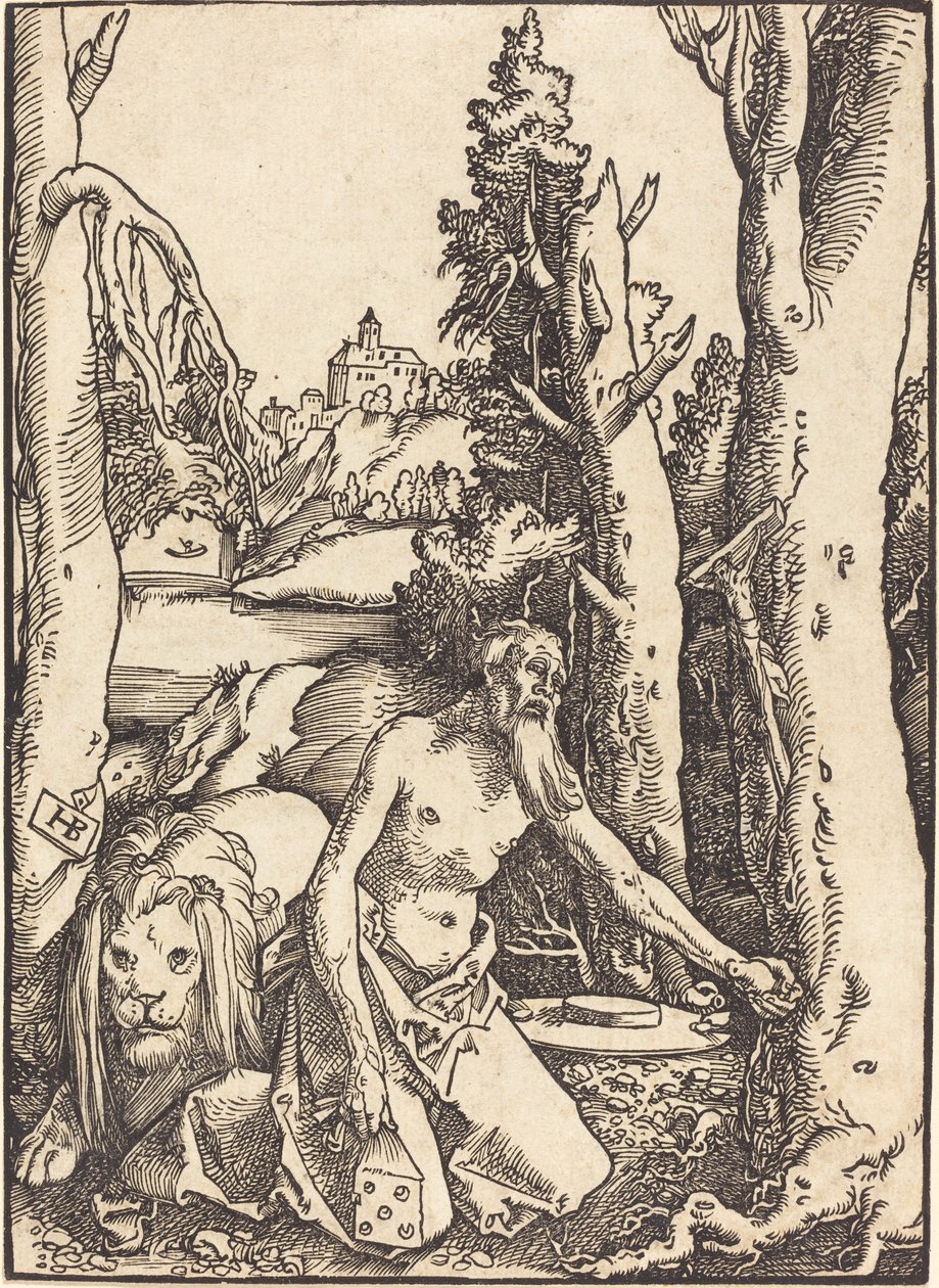 Sint Hiëronymus in de Woestijn door Hans Baldung Grien