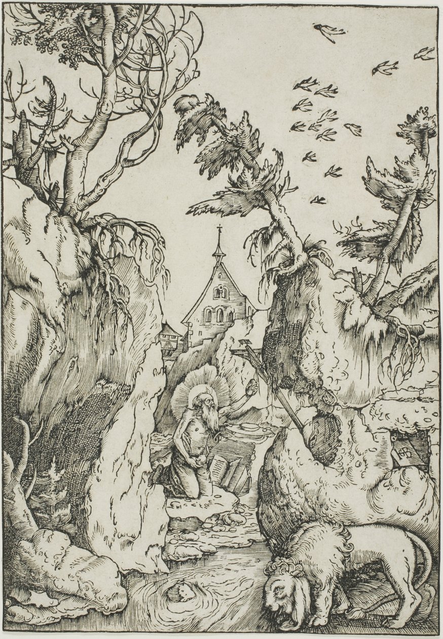 Sint Hiëronymus in de Wildernis door Hans Baldung Grien