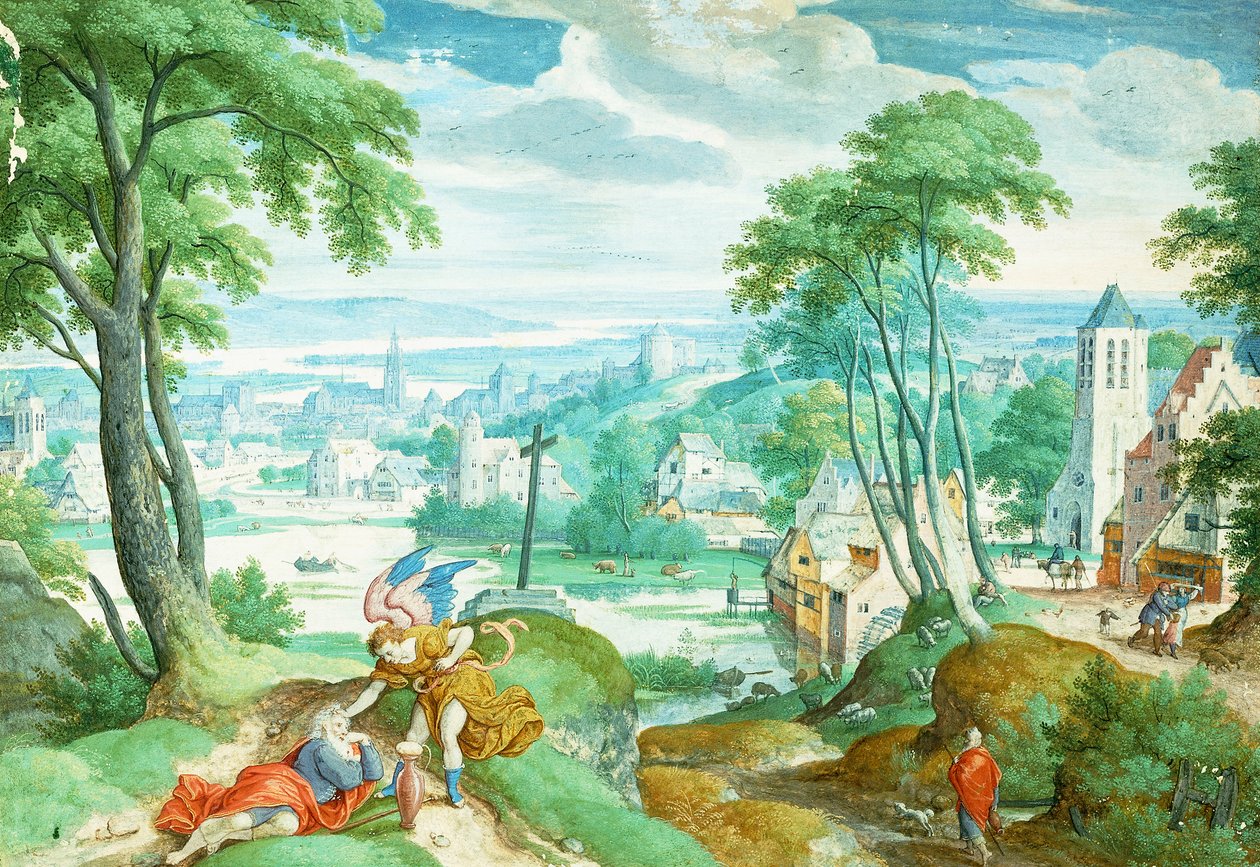 Elia en de engel door Hans Bol