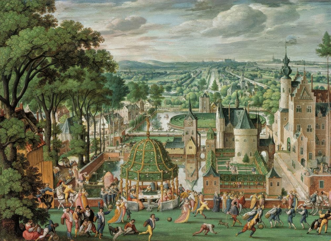 Parklandschap met kasteel door Hans Bol