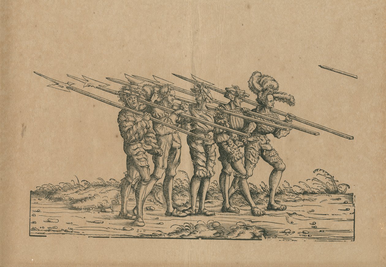 Schermers met hellebaarden door Hans Burgkmair der Ältere