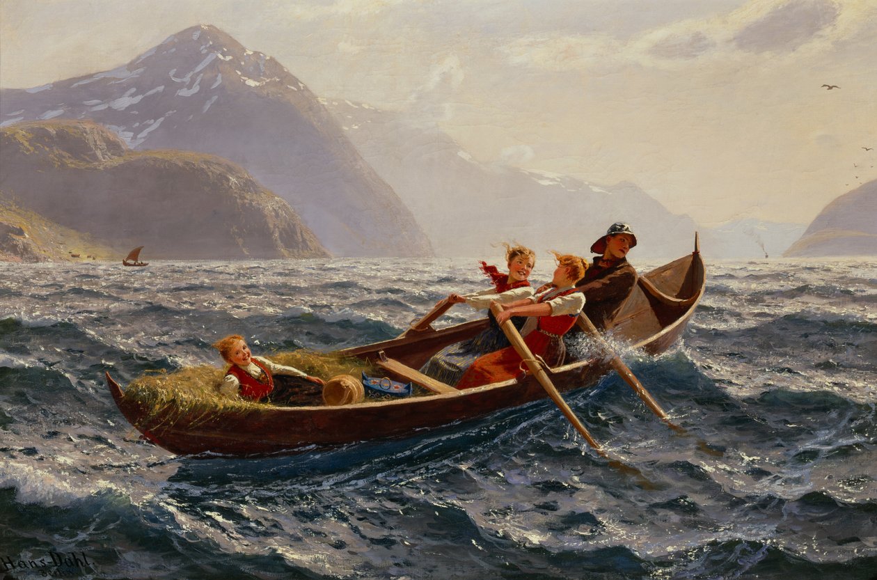 Boot roeitocht bij Sognefjorden door Hans Dahl