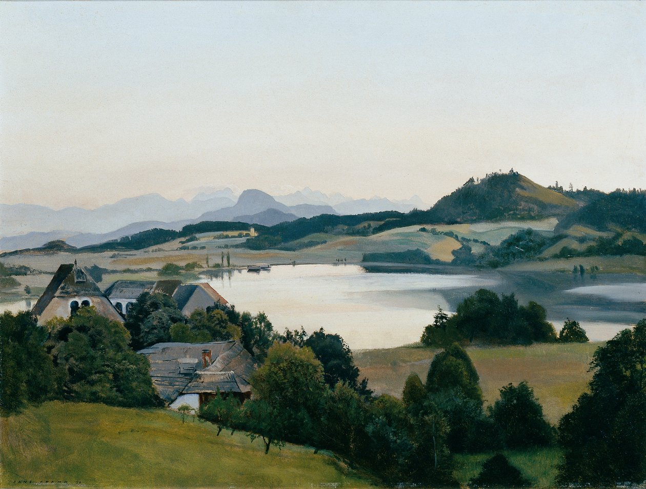 Karinthisch landschap (Kraiger-meer met Ulrichsberg) door Hans Frank