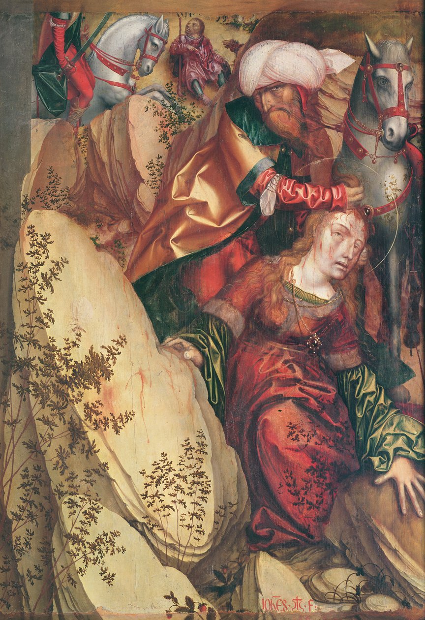 Het martelaarschap van St. Barbara, 1503 door Hans Fries