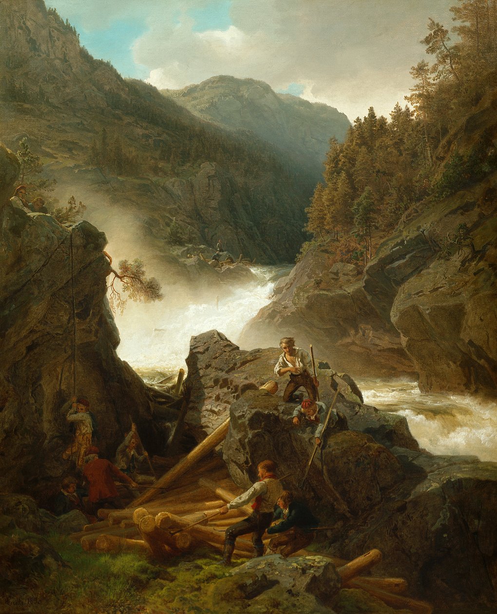 Rukkedals rivier, Nes in Hallingdal door Hans Gude