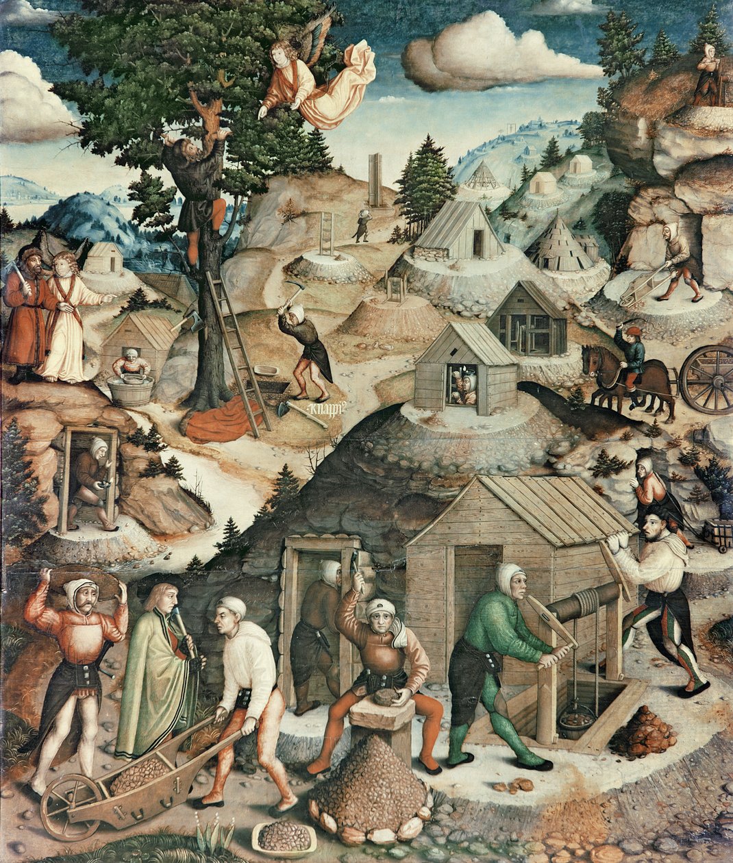 Mijnlandschap, 1521 (detail) door Hans Hesse