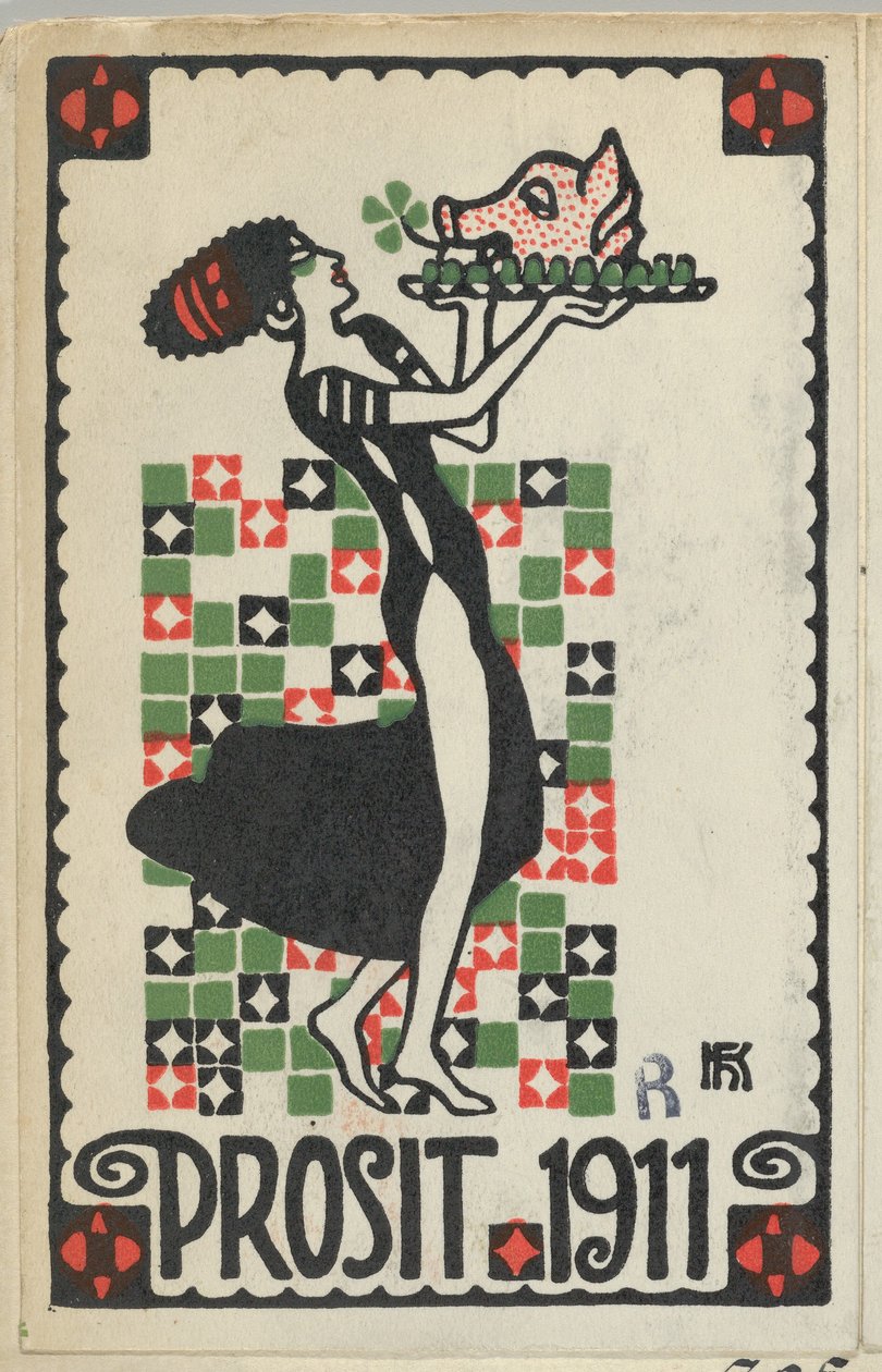 Nieuwjaarskaart: Proost 1911 door Hans Kalmsteiner