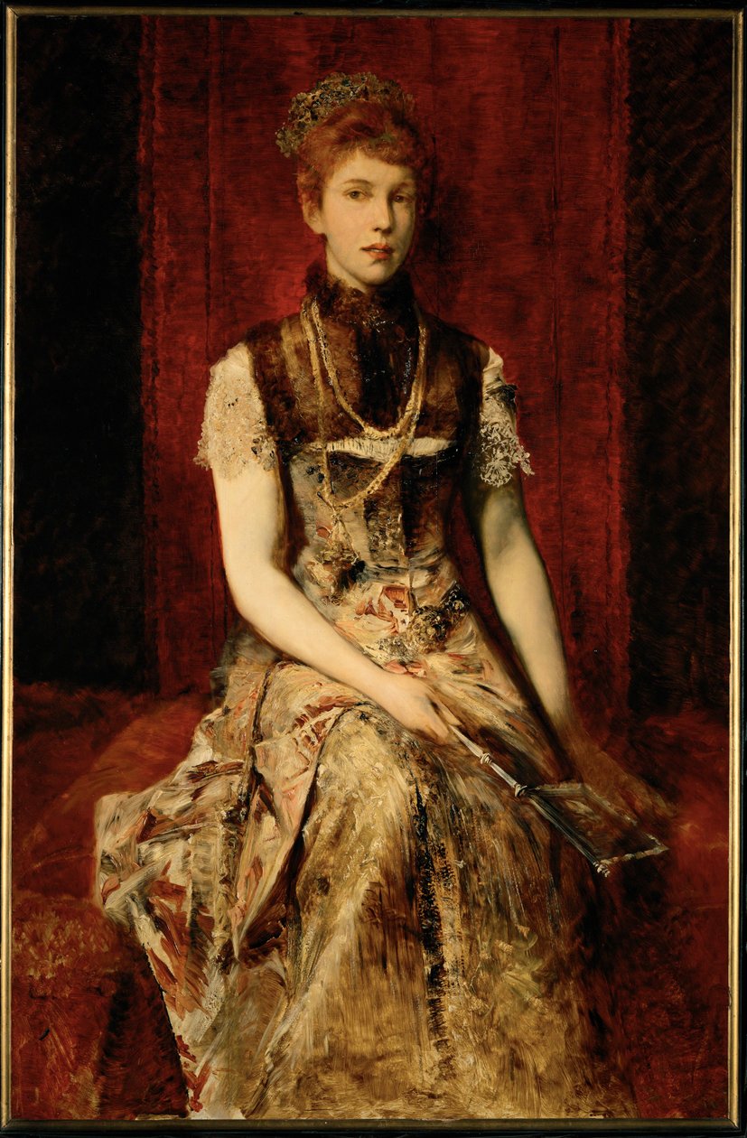 Dora Fournier-Gabillon ... (schilderij op hout) door Hans Makart