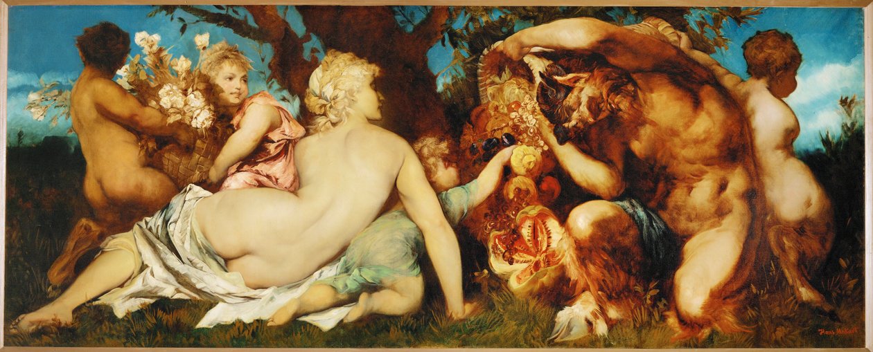Oogst ... (schilderij op doek) door Hans Makart