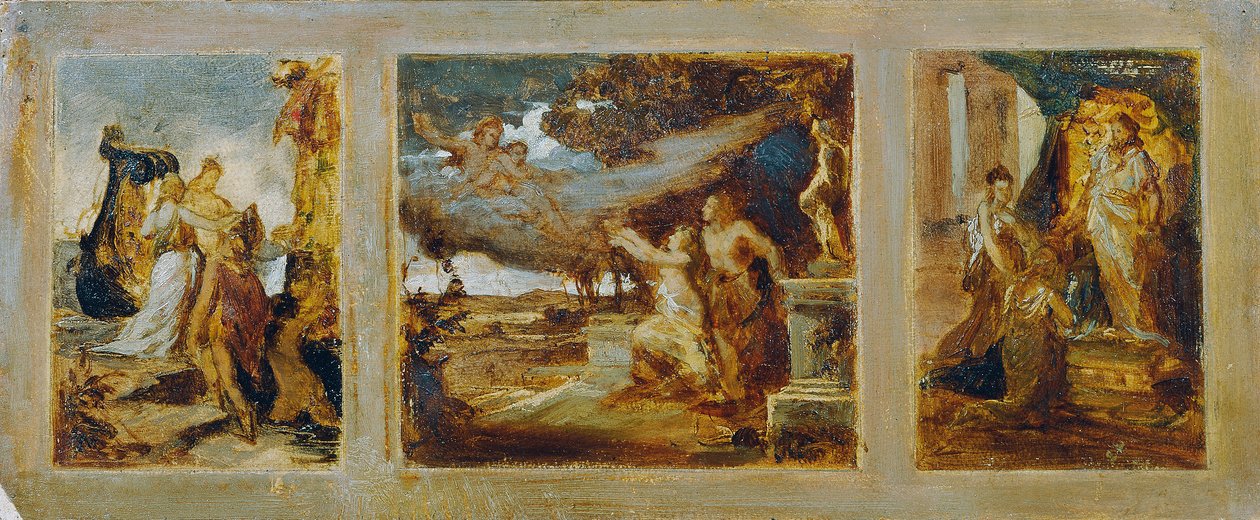 Schets voor een drieluik met mythologische scènes door Hans Makart