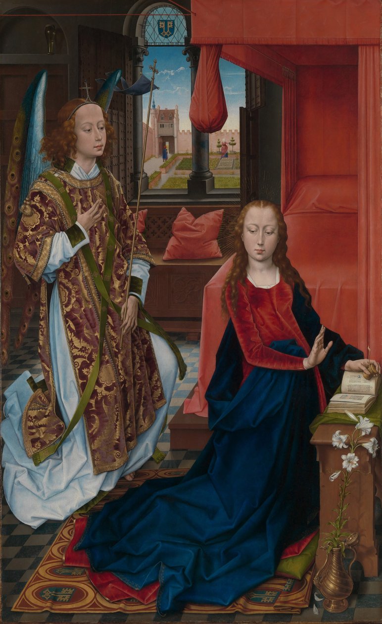 Annunciatie, 1465-75 door Hans Memling