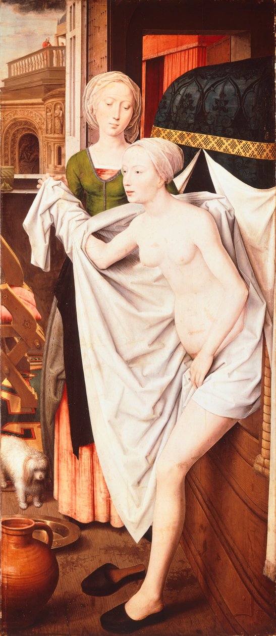 Bathseba in haar bad door Hans Memling