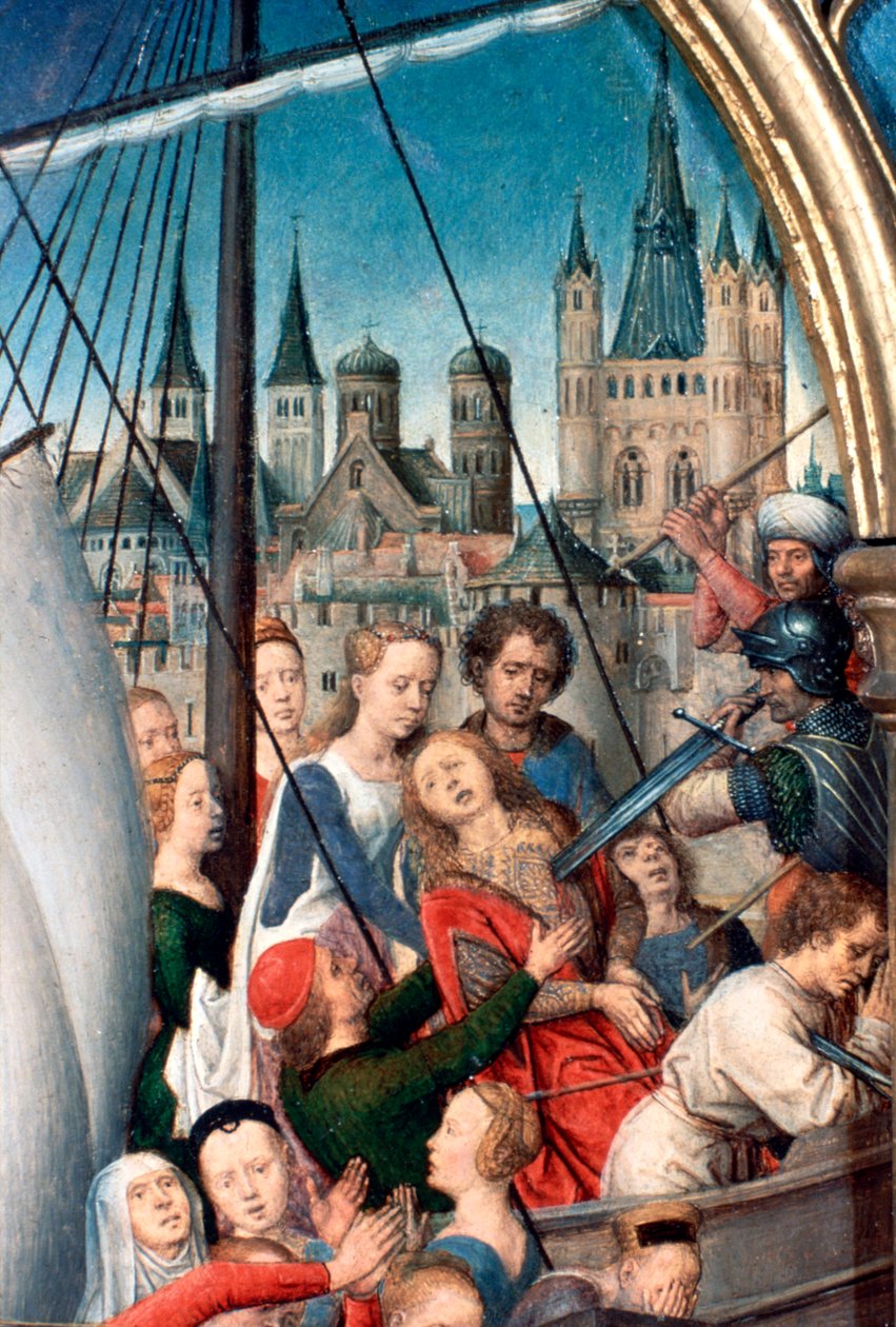 St. Ursula-schrijn, Martelaarschap (detail) door Hans Memling