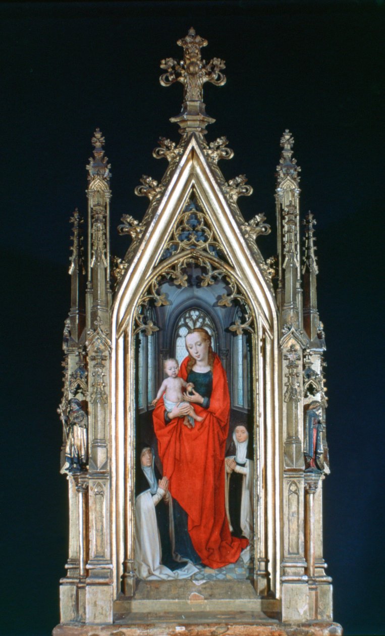 Maagd en Kind, St Ursula Schrijn, 1489 door Hans Memling