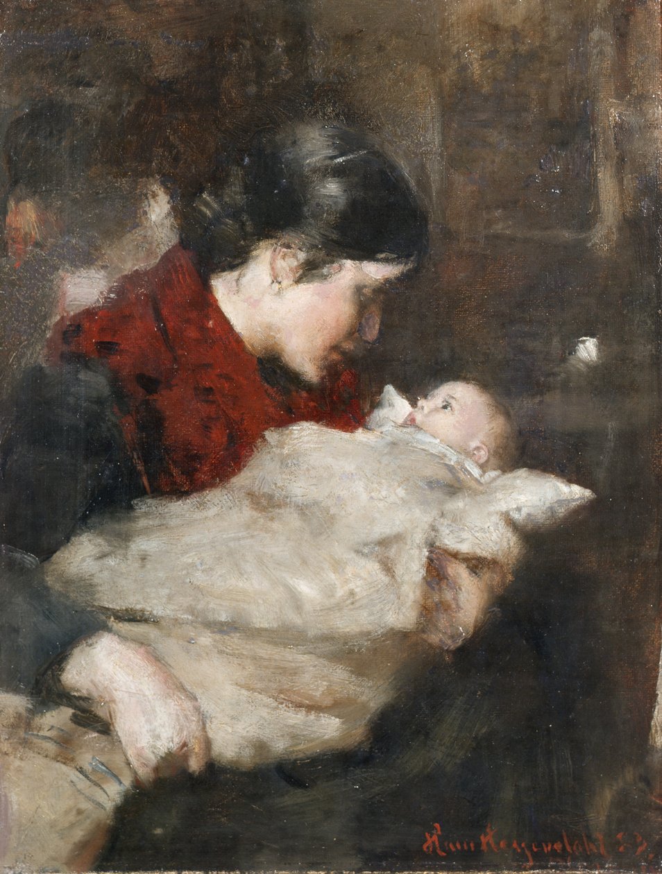 Moeder en kind door Hans Olaf Heyerdahl