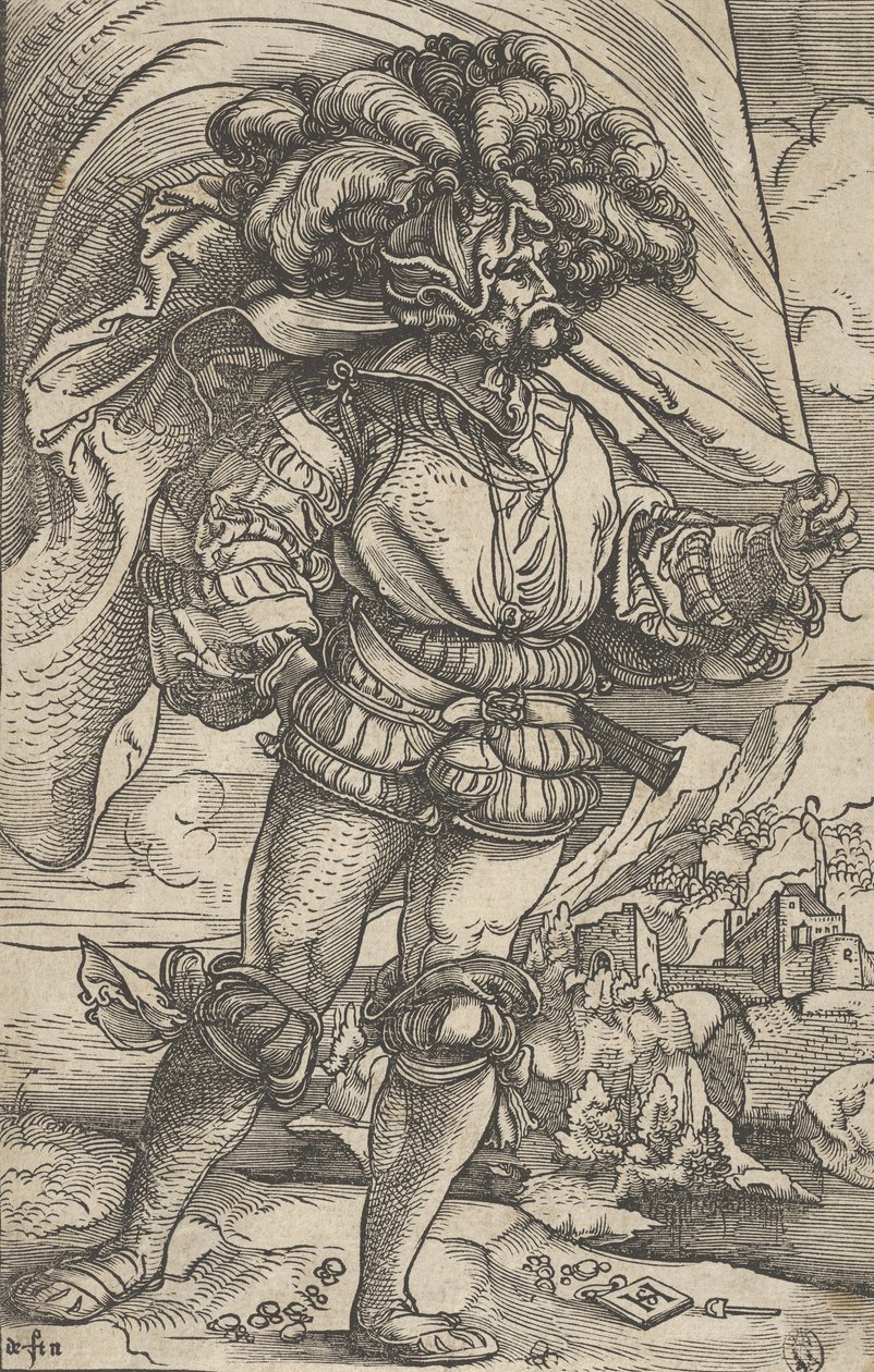 De standaarddrager, ca. 1515 door Hans Schäufelein the Elder