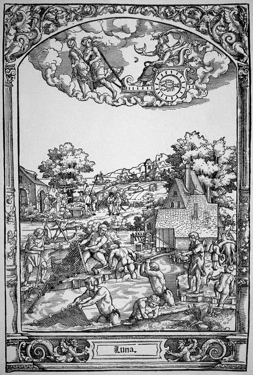 De maan door Hans Sebald (School of) Beham