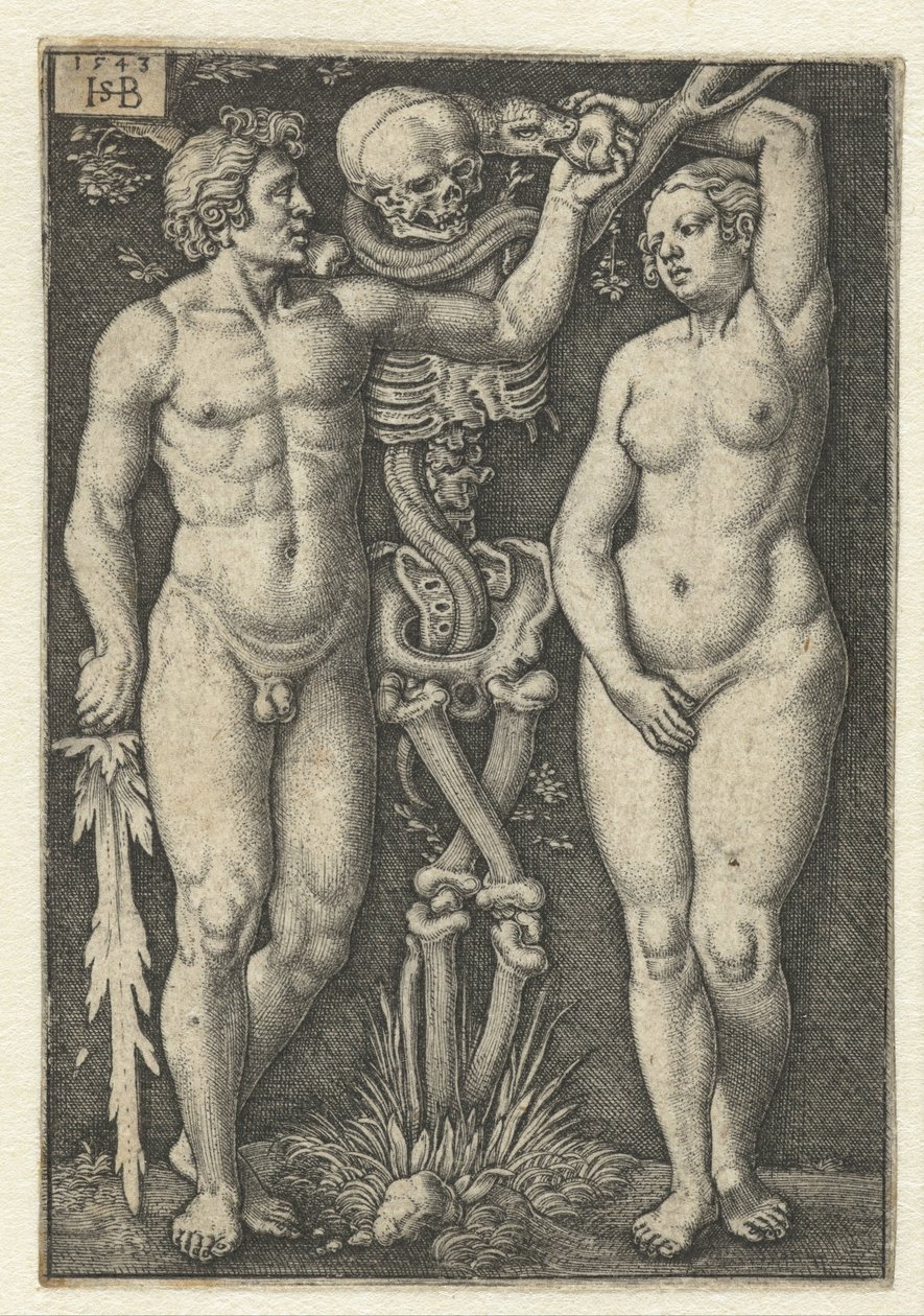 Adam en Eva en de Dood door Hans Sebald Beham