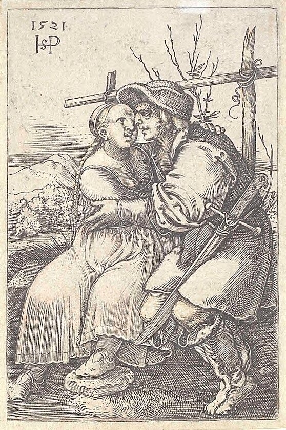 Boer en zijn minnares door Hans Sebald Beham