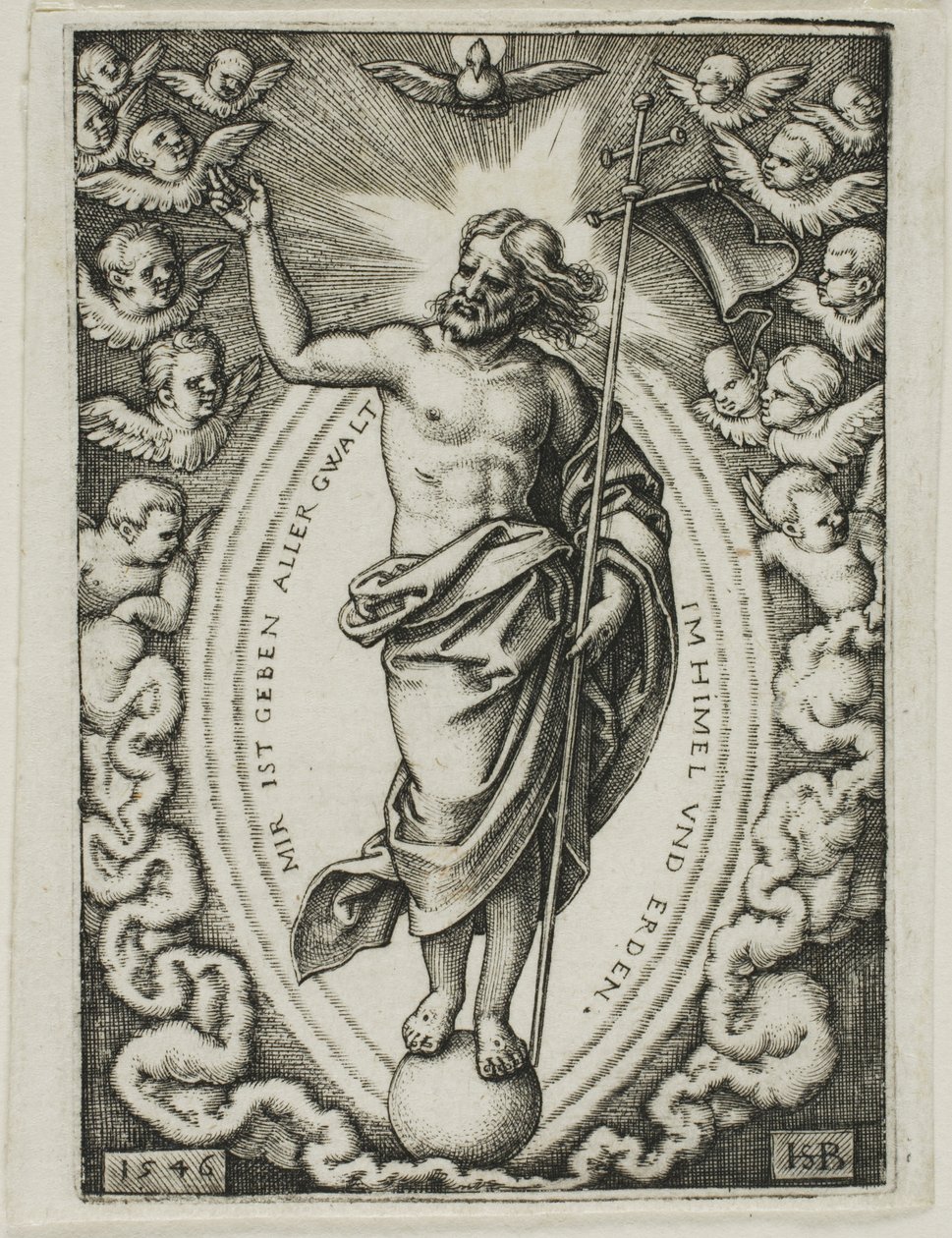 Christus op de Wereldbol door Hans Sebald Beham