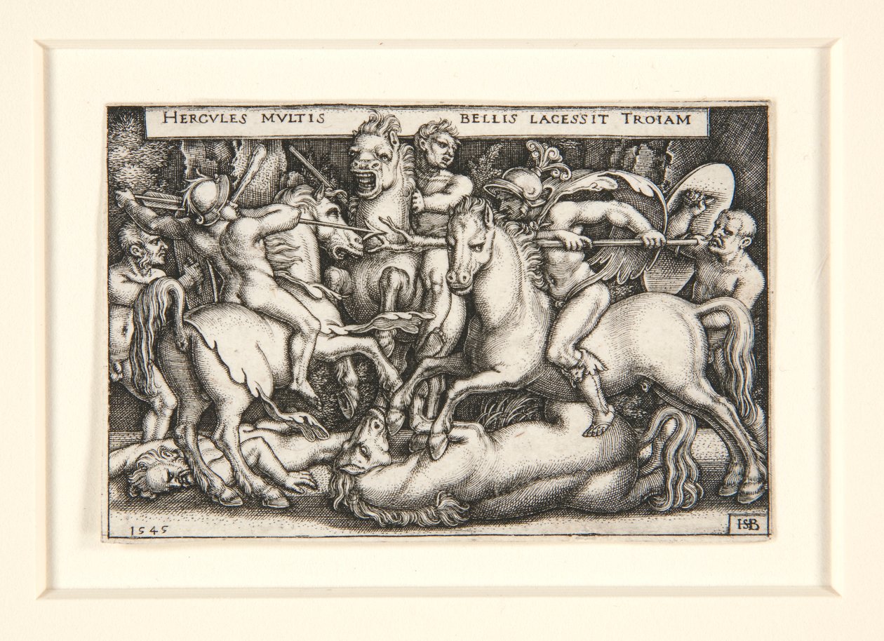 Hercules verslaat de Trojanen door Hans Sebald Beham