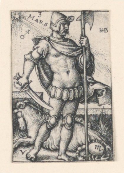 Mars, uit De Zeven Planeten door Hans Sebald Beham