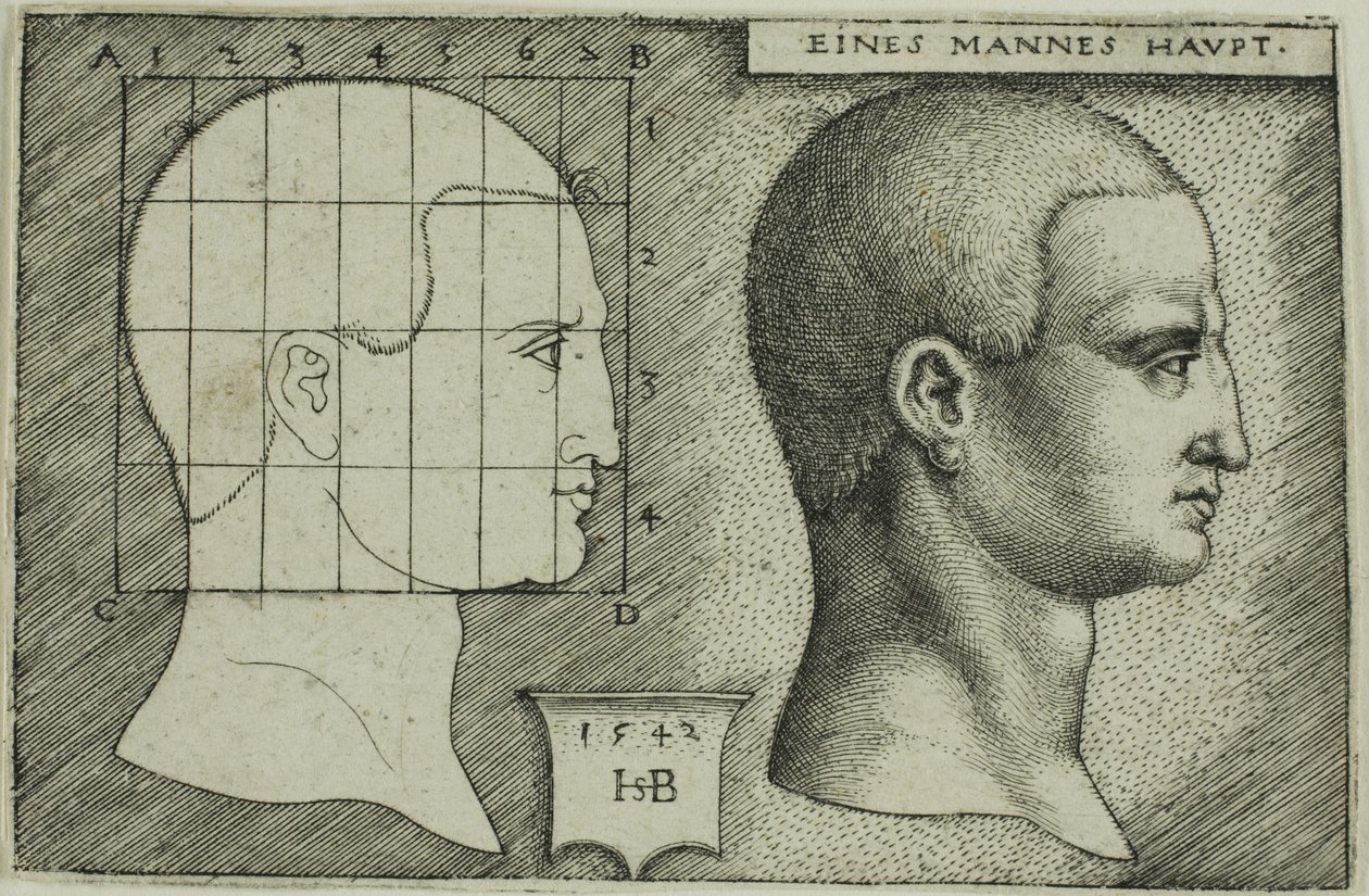 Profielstudie van het hoofd van een man door Hans Sebald Beham