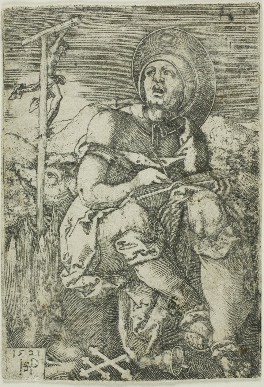 Sint-Antonius de kluizenaar door Hans Sebald Beham