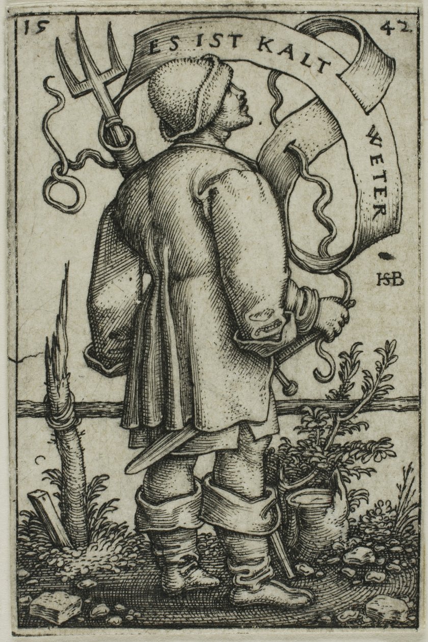 De Weerboer "Es Ist Kalt Weter" door Hans Sebald Beham