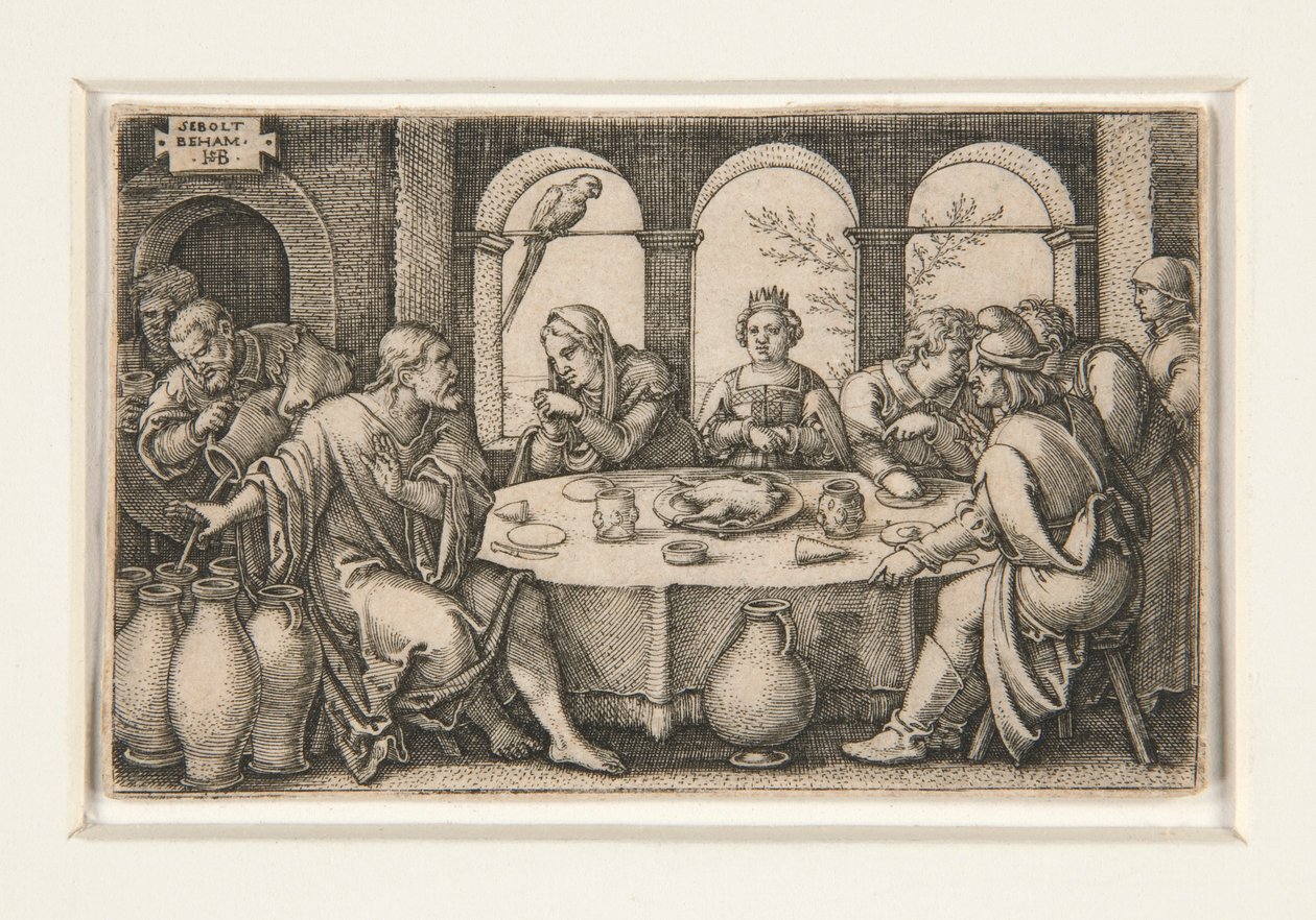 Het bruiloftsfeest in Kana door Hans Sebald Beham