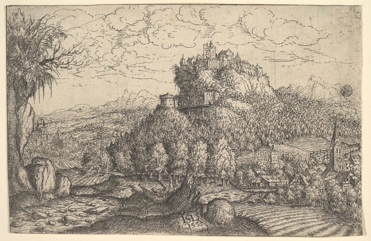 Landschap, 1553 door Hans Sebald Lautensack