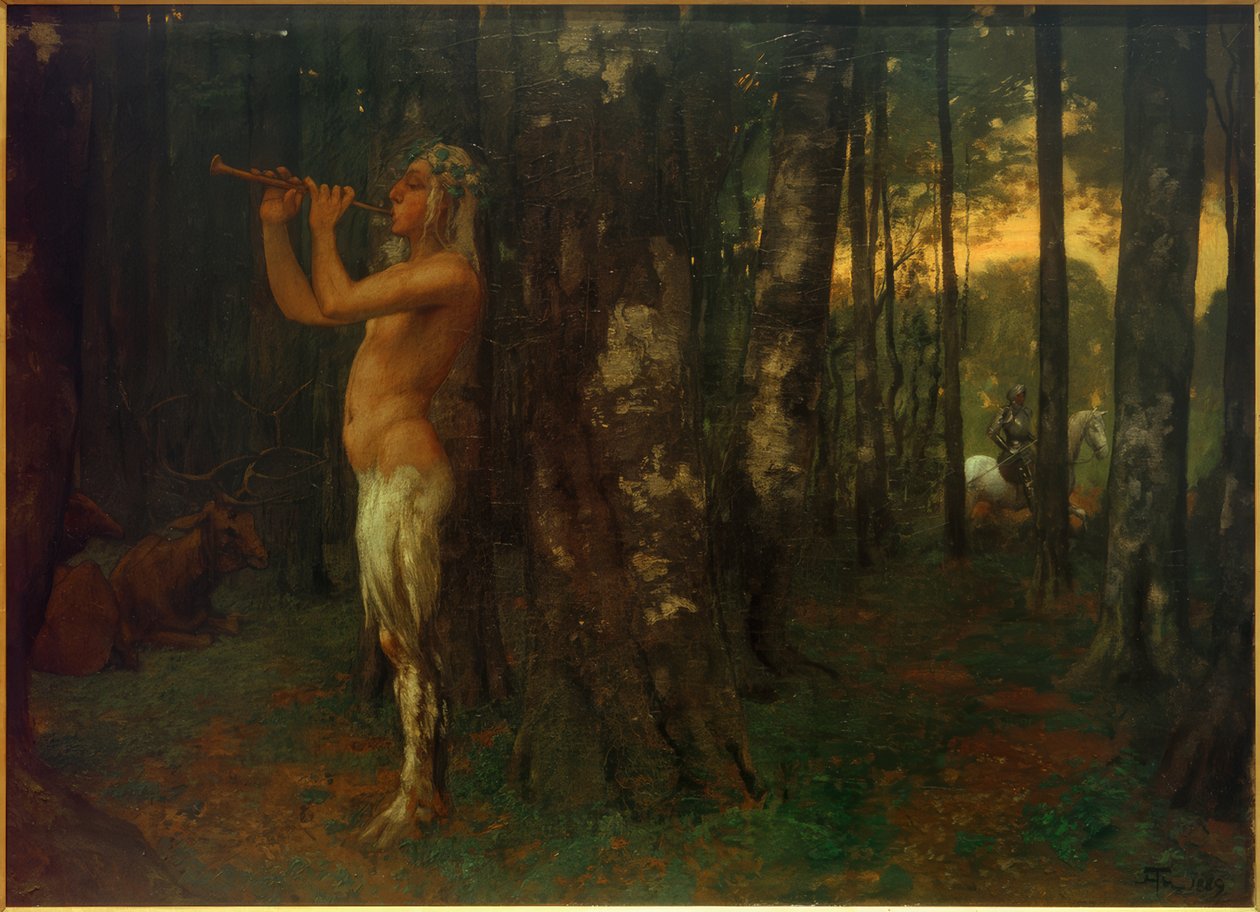 Schemering in het bos door Hans Thoma