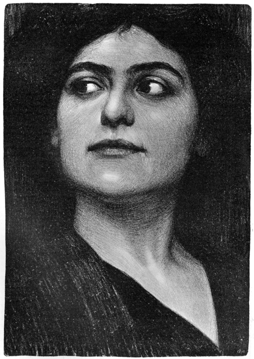 Studie van een vrouwenhoofd, 1899 door Hans Unger