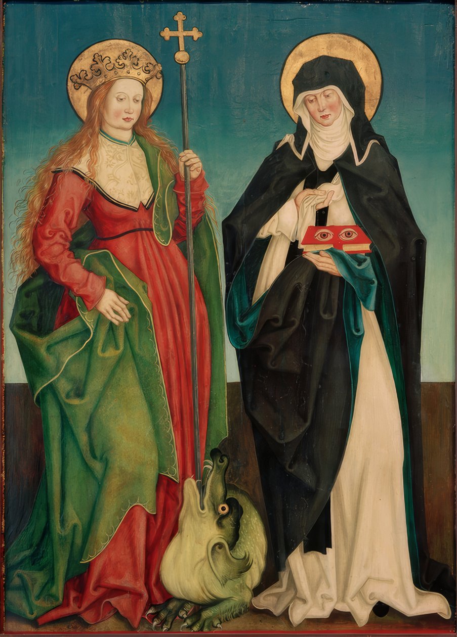 De heiligen Margareta en Ottilia door Hans und Jakob Strüb