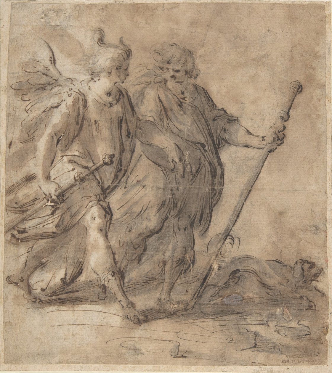 Tobias en de engel door Hans von Aachen