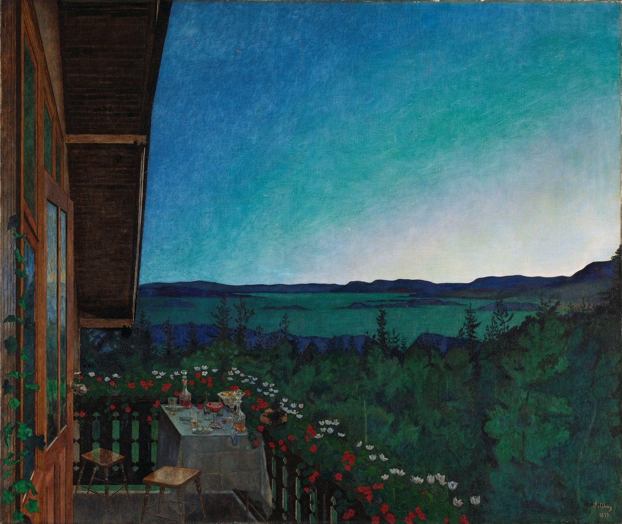 Zomernacht, 1899 door Harald Oscar Sohlberg