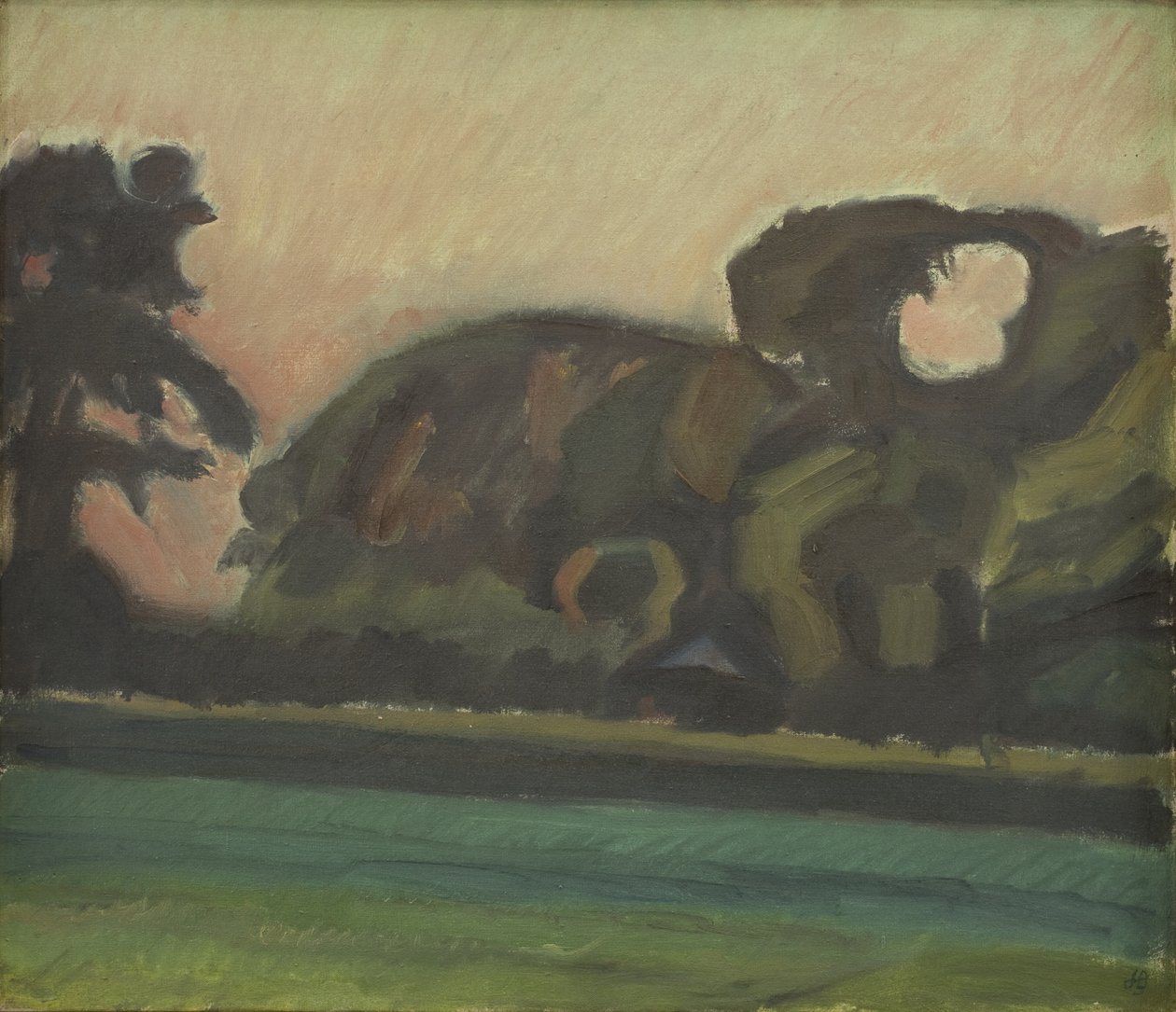 Landschap na zonsondergang door Harald Giersing
